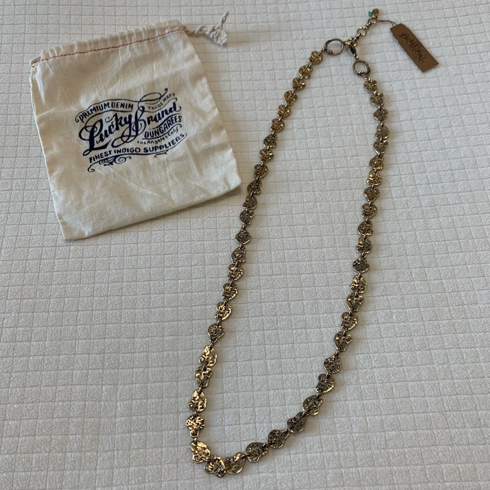 NWT Lucky Brand pebbled goldtone necklace